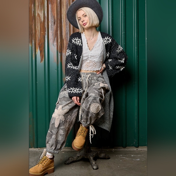 #968 POL Evil Eye Pattern Cardigan - Picture 12 of 14